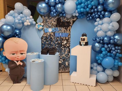 1sr Birthday Boy, Boss Baby Theme Birthday Decoration, Boss Baby Birthday Party Boy Decorations, Boss Baby Birthday Decoration, Boss Baby Theme Party Decorations, Boss Baby Decorations 1st Birthday, Baby Boss Decoration Ideas, First Birthday Boy Decorations Ideas, Boss Baby Backdrop