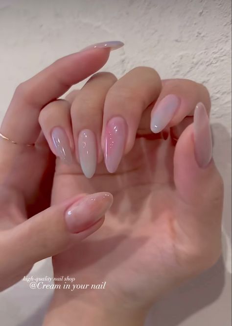 Korean Nail Designs, Rosy Nails, Coquette Nails, Korean Nail, Korean Nail Art, Hello Nails, Casual Nails, Blush Nails, Soft Nails