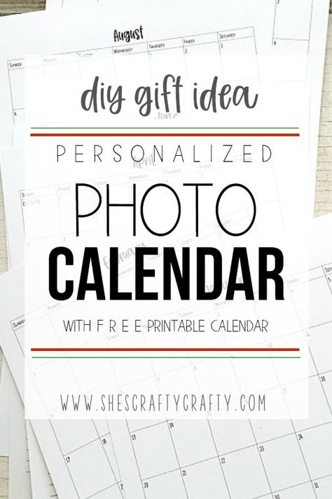 DIY Gift Idea - Personalized Photo Calendar with Free Printables Diy Photo Calendar 2023, Shutterfly Calendar Ideas, Diy Photo Calendar Ideas, Diy Picture Calendar, Personalized Calendar Ideas, Calenders Design Creative, Diy Calendar Ideas Creative, Diy Calendar Ideas How To Make, How To Make A Calendar