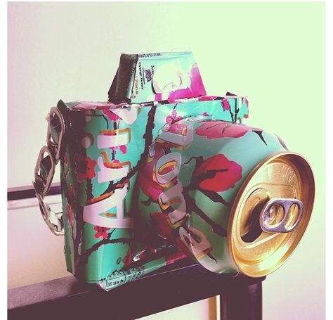 Arizona Tea Can Camera Arizona Tea Can Diy, Monster Can Camera, Peace Tea Can Crafts, Arizona Cans Diy, Arizona Tea Can, Monster Cans Diy, Arizona Can, Camera Decor, Soda Can Art