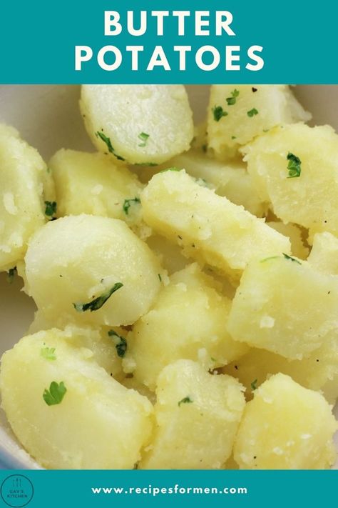 Boiled Buttered Potatoes, Potatoes On Stove, Stove Top Potatoes, Buttered Potatoes Recipe, Garlic Butter Potatoes, Boiled Potatoes Recipe, Potatoes On The Stove, Boiled Red Potatoes, Cooking Red Potatoes