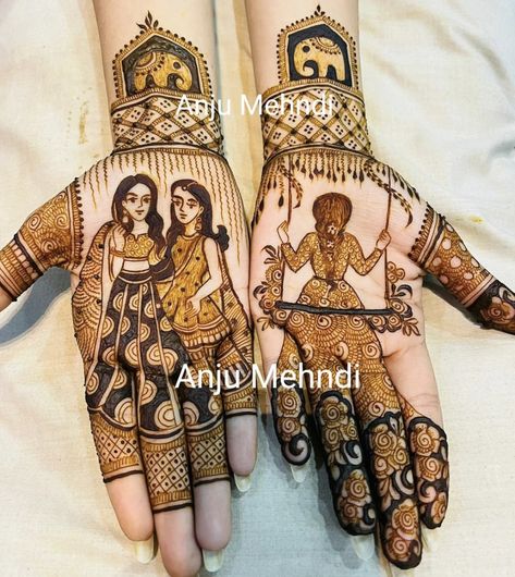 Dulhan Back Side Mehandi, Bff Mehndi Design, Sister Marriage Mehndi Design, Sister Mehendi Designs, Mehendi For Sisters Wedding, Mehendi Designs For Sister Wedding, Team Bride Mehendi Designs, Mehndi Designs For Sisters Wedding, Bridal Sister Mehndi Design