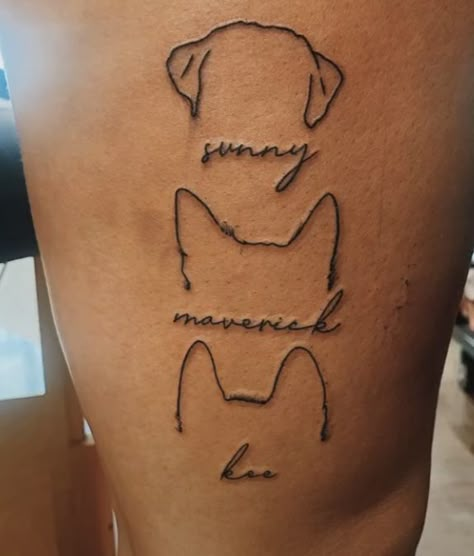 Dog Ear Fine Line Tattoo, Rottweiler Tattoo For Women, Fine Line Pet Tattoo, Pitbull Dog Tattoo, Fine Line Dog Tattoo, Harry Tattoos, Cowgirl Tattoos, Cute Simple Tattoos, Rabbit Tattoos