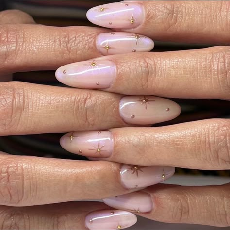 Kutek Disney, Milky Nails, Light Pink Nails, Minimal Nails, Soft Nails, Star Nails, Sparkly Nails, Minimalist Nails, Fire Nails