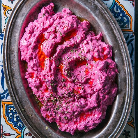 Turkish Meze, Low Sodium Snacks, Beetroot Hummus, Delicious Dips, Australia Food, Beetroot Dip, Yummy Dips, Low Carb Snacks, Middle Eastern Recipes