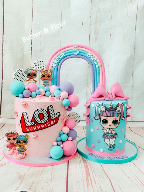 Lol Birthday Decorations, Lol Surprise Dolls Party Ideas Cake, Lol Cakes Birthday, Lol Doll Birthday Cake, Lol Cupcakes, Lol Surprise Dolls Cake, Lol Birthday Cake, Lol Surprise Cake, Surprise Party Themes