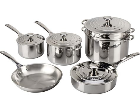 Stainless Steel Pots And Pans, Le Creuset Cast Iron, Kitchen Appliance Packages, Cookware Set Stainless Steel, Gas Dryer, Appliance Packages, Aluminum Roof, Playroom Furniture, Stainless Steel Cookware