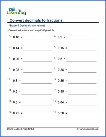 Grade 5 Fractions Worksheet convert and simplify decimals to fractions Converting Decimals To Fractions, Decimals To Fractions, Math Conversions, Fractions To Decimals Worksheet, Grade 5 Math, Grade 5 Math Worksheets, Converting Fractions, Math Decimals, Decimals Worksheets