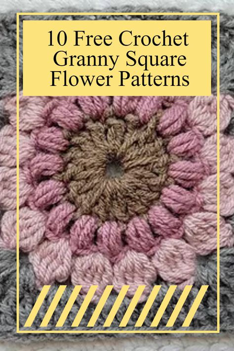 Create beautiful, vibrant granny squares with our free crochet flower patterns! With our step-by-step instructions, you can create ten colorful flower shapes, including daisy, tulip, and poinsettia, to bring warmth and life to your crafting. Each flower pattern is easy to make and small enough to fit in any project – make them into a vibrant afghan, adorn a clothing item, or decorate your home with a beautiful arrangement. Granny Square Flower Pattern, Flower Granny Squares, Free Crochet Granny Square, Granny Square Flower, Flower Granny Square Pattern, Crochet Flower Granny Square, Crochet Flower Granny Square Pattern, Granny Square Ideas, Granny Square Pattern Free