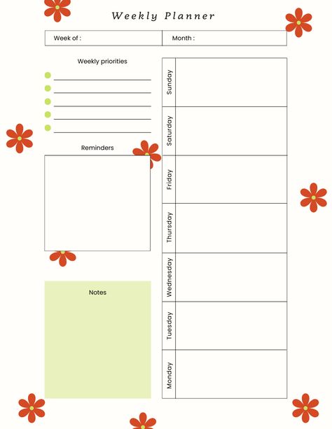 Weekly planner, floral weekly planner, organize, design, groovy, retro planner, digital planner, retro weekly planner, aesthetic Floral Weekly Planner, Weekly Calendar Aesthetic, Weekly Planner Template Goodnotes, Aesthetic Weekly Planner Template, Procreate Templates, Weekly Planner Aesthetic, Retro Planner, Free Planner Inserts, Daily Planner Book