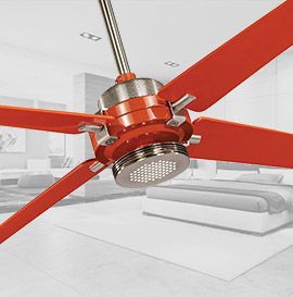 Retro Ceiling Fan, Retro Ceiling Fans, Celing Fan, Red Ceiling, Open Ceiling, Ceiling Fans Without Lights, Contemporary Ceiling Fans, Tiny House Bathroom, Modern Ceiling Fan