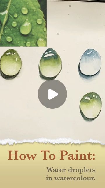 Water Drop Watercolor, Watercolor Workshop Ideas, Paint Raindrops, Water Drops Painting, Raindrop Painting, Watercolor Raindrops, Water Colour Painting Watercolour, Watercolor Hacks, Abstract Watercolor Paintings Tutorials