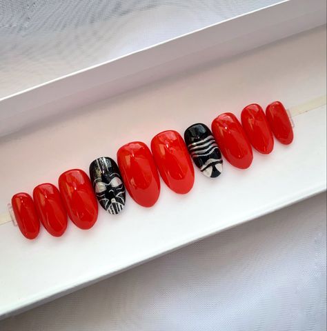 Dadth Vader & Kylo Ren Nails // Follow @elliephantnails on Instagram Kylo Ren Nails, Star Wars Nails, Kylo Ren, Press On Nails, Star Wars, Nails, 10 Things, On Instagram, Instagram