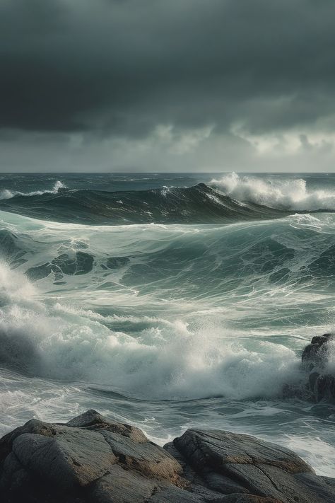 Stormy Beach Wallpaper, Stormy Ocean Photography, Stormy Sea Photography, Stormy Ocean Aesthetic, Waves Reference, Stormy Beach, Raw Aesthetic, Stormy Ocean, Ocean Waves Photography