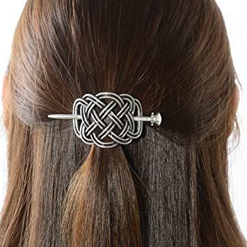 Celtic Knot Hair, Long Hair Diy, Celtic Braid, Celtic Hair, Short Hair Model, Hairpin Accessories, Knot Hair, Silver Hair Clip, Silver Hair Pin