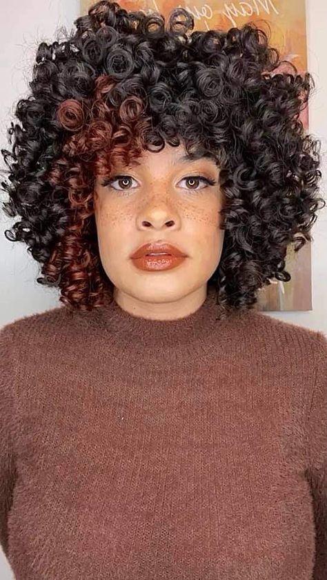 Color Blocking Curly Hair, Curly Hair Under Dye, Curly Hair Peekaboo Color, Hair Refresh, Color Block Hair, Girl Hacks, Fro Yo, Highlight Ideas, Highlights Curly