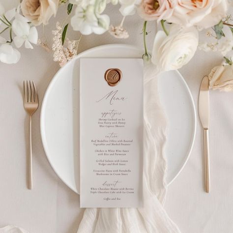 Diy wedding menu cards