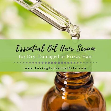 During a recent haircut, my stylist spritzed some hair serum on my hair. Unfortunately, it... Essential Oil Hair Serum, Essential Oils For Hair Repair, Hair Serum Recipe, Diy Hair Serum, Doterra Hair, Essential Oil Hair, Serum Recipe, Essential Oils For Hair Growth, Hair Serums