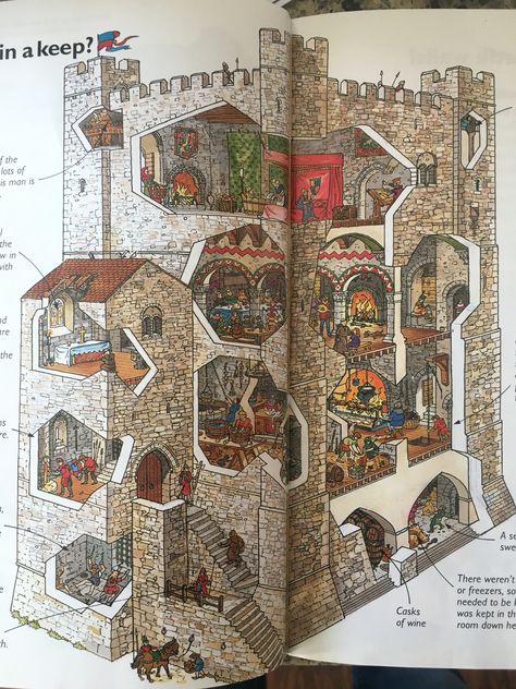 Castle Cutaway, Model Castle, Norman Castle, Chateau Medieval, Plans Architecture, Castles Interior, Castle Art, Medieval World, Ancient Buildings