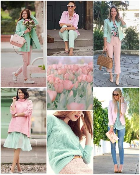 Mint Green Colour Combinations Outfit, Light Summer Outfit Ideas, Pastel Style, Mix Match Outfits, Colour Combinations Fashion, Color Combos Outfit, Color Blocking Outfits, Color Combinations For Clothes, Cool Summer Outfits