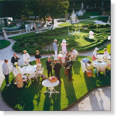 'Garden Party' Mounted Print -Slim Aarons, from £440 | Shop Cushions & Wall Murals at surfaceview.co.uk Slim Aarons Photography, Vintage Garden Parties, Slim Aarons, Rich People, Old Money Aesthetic, January 1, Handcrafted Wood, Palm Springs, Old Money