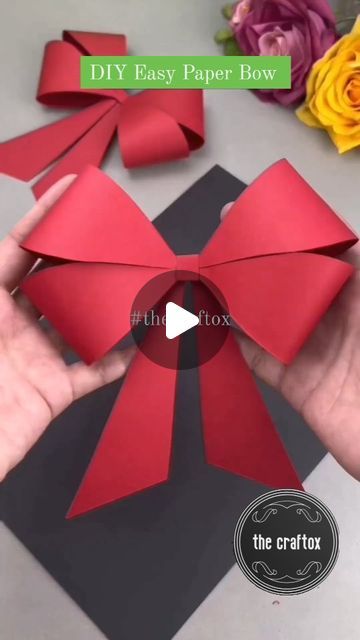 Wall Hanging With Paper Craft, Bow Out Of Paper Diy, Bow Tie Craft, How To Make Paper Bows, Paper Bow Tutorial, How To Make A Bow With Paper, Paper Bows Diy Easy, Paper Bow Template, Easy Arts And Crafts For Kids