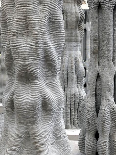 3D-printed concrete columns set the stage for a dance festival in the middle of the Alps - News - Frameweb 3d Printed Architecture, Concrete Printing, Eth Zurich, 3d Printed House, Printed Concrete, 3d Printing Architecture, Open Air Theater, Smooth Concrete, Concrete Column