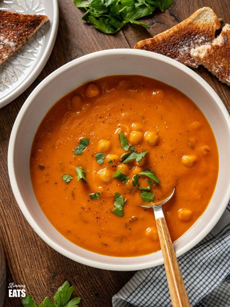 Healthy Homemade Soup, Vegetarian Tomato Soup, Chickpeas Soup, Tomato Rice Soup, Homemade Soup Recipes, Lentils Soup, Weight Watchers Soup, Chickpea Soup, Homemade Soup Recipe