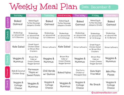 Clean Eating Meal Plan - December 8th - Sublime Reflection | by Kimberly Job Free Clean Eating Meal Plan, Paleo Diet Meal Plan, Easy Chicken Breast, Show Da Luna, Clean Eating Meal Plan, Breakfast Meal, Meal Planning Template, Weekly Meal Plan, Diet Vegetarian