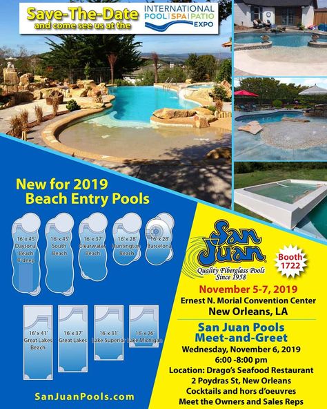 Come see San Juan Fiberglass Pools in New Orleans. Check out the New Beach Entry Pools Beach Entrance Pool, Fiberglass Pool Designs, Intex Above Ground Pools, San Juan Pools, Beach Entry Pool, Rectangle Pool, Pool Images, Form Style, Fiberglass Pool