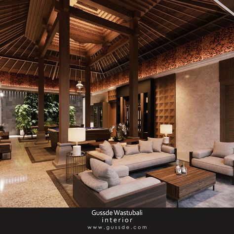 Transforming traditional elegance into modern comfort with Joglo-inspired interior. Feels the beauty of natural stone and wood, harmonizing with warm earth tones. Project: Joglo House Renon Designer: Gussde Wastubali Team Design: Rully & Metta www.gussde.com . . . . . .. #gussdewastubali #JogloStyle #InteriorDesign #NaturalElements #EarthTones #WoodFinishes #StoneDetails #TraditionalMeetsModern" Modern Joglo House Design, Modern Joglo, Joglo House, Stone And Wood, Team Design, 400m, Earth Tones, Natural Stone, The Beauty