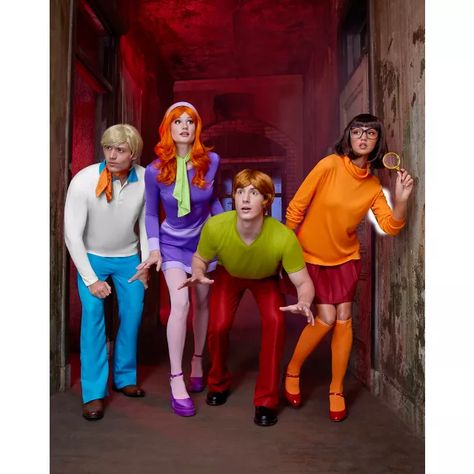 Daphne Scooby Doo, Gang Costumes, Scooby Doo Halloween Costumes, Velma Costume, Mystery Gang, Daphne Scooby Doo Costume, Scooby Doo Costumes, Halloween Spirit Store, Home Halloween Costumes