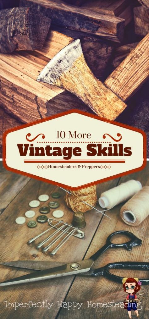 Vintage Skills - 10 More Vintage Homesteading Skills for Homesteaders and Preppers Homesteading Ideas, Homesteading Skills, Survival Techniques, Homestead Survival, Emergency Prepping, Survival Food, Wilderness Survival, Camping Survival, Survival Prepping