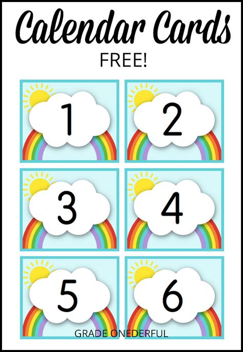 Printable Calendar Numbers, Spring Calendar, Math Calendar, Toddler Lesson Plans Template, Rainbow Theme Classroom, Rainbow Numbers, Preschool Calendar, Boho Classroom, Preschool Stem