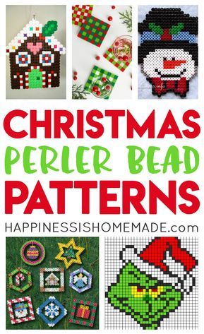 Making things with Perler Beads is one of my favorite crafts to do with Smalls. Most of the patterns we follow can be done in an evening, and they end up being incorporated into his Lego and Playmobil adventures. There are some really great projects in this roundup. I super love the kawaii Christmas tree, gingerbread house, and the plaid coasters. Christmas Perler Bead Patterns, Christmas Perler Beads, Melty Bead Patterns, Perler Ideas, Beads Patterns, Happiness Is Homemade, Fuse Bead Patterns, Perler Bead Templates, Perler Crafts