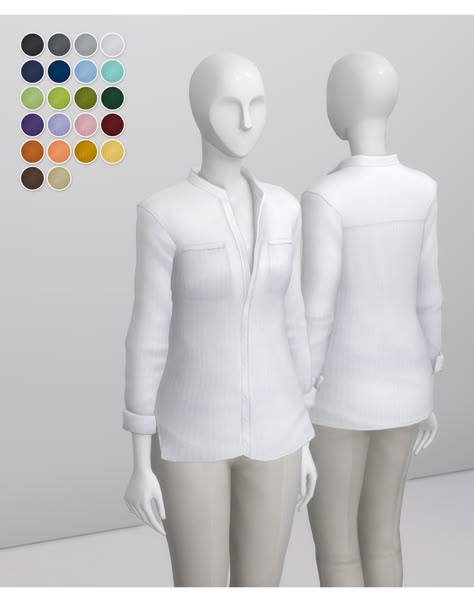 Linen Shirt for F V1 / Solid (22 color) | Rusty's on Patreon Ts4 Clothes, Sims 4 Cc Maxis Match, Sims 4 Patreon, Sims 4 Cc Maxis, Sims 4 Mm Cc, Sims 4 Dresses, Sims 4 Mm, Sims4 Clothes, Sims Hair