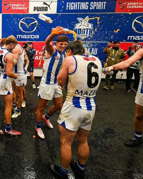 That first win of the season feeling 😁 | Instagram Afl Wallpaper, North Melbourne, Tasmania, Retro Poster, Football Club, Melbourne, The Year, Football, Wallpapers