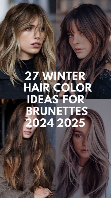 For brunettes wanting a classic yet updated look, caramel caramel highlights money piece is a great choice for winter 2024 2025. These warm tones look stunning on short or long hair, adding brightness and depth. Pair the highlights with a balayage technique for a seamless transition and a pretty, natural look. Caramel Highlights Money Piece, Dark Brown With Caramel Highlights, Hair Colors For Blue Eyes, Winter Hair Color Trends, Winter Hair Trends, Types Of Hair Color, Winter Hair Color Ideas, Long Hair Trends, New Hair Trends