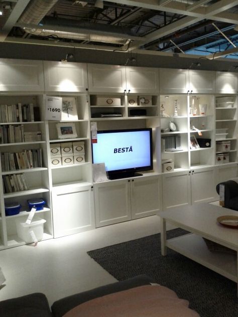 IKEA white besta Narrow Besta Ikea, Lounge Partition, Girl Room Design Ideas, Ikea Besta Tower, Bestå Living Room Ideas White, Ikea Besta Tv Unit Books, Besta Ikea 22 Cm Tv, Ikea Office Storage, Girl Room Design