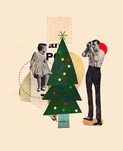 Collages (December 2014 / January 2015) on Behance Christmas Card Collage, Christian Graphic Design, Greeting Card Art, Christmas Collage, Paper Collage Art, Christmas Card Art, Handmade Collage, Graphic Poster Art, Art Carte