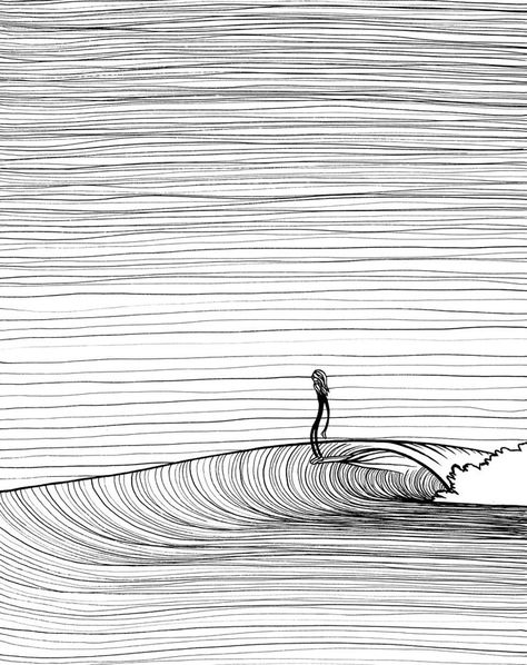 Surf Illustration, Surf Drawing, Deco Surf, Surf Painting, Dengeki Daisy, Waves Photos, Surfboard Art, Samurai Tattoo, Surf Life