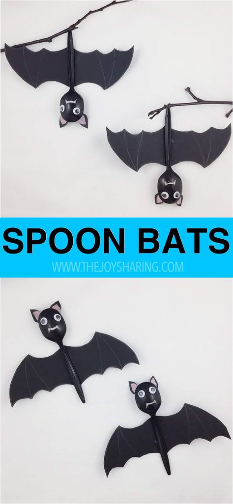 Spooky Spoon, Bats Crafts Preschool, Bats Craft, Bat Crafts, Story Spoons, Halloween Bats Crafts, Holidays Crafts, Bat Craft, Halloween Week