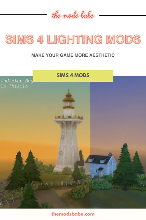 Sims 4 Lighting Mod, Sims 4 Lighting, Mods For Sims 4, Mod Aesthetic, Aesthetic Game, Light Games, Aesthetic Light, Sims 4 Cc Packs, Best Sims