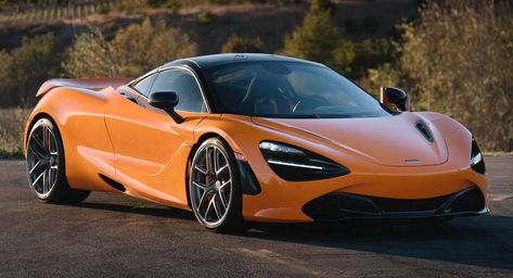 Bright Orange McLaren 720S Looking Spiffy On 20-Inch Custom Wheels #news #HRE Orange Mclaren, Super Sports Cars, Mclaren 720s, Bmw M1, Orange Car, Mclaren Cars, Lux Cars, High Performance Cars, 2017 Cars