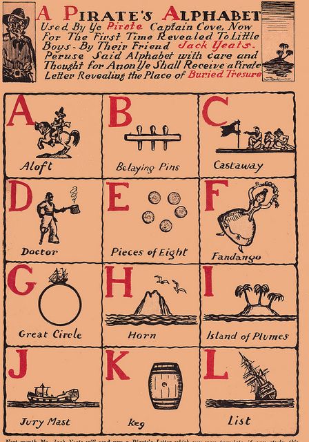 Pirate alphabet A-L Pirate Alphabet, Pirate Words, Pirate History, Vintage Pirate, Pirates Life, John Martin, Pirate Art, Pirate Day, Pirate Life