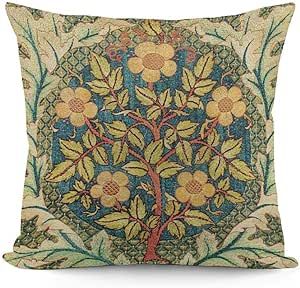 William Morris Vintage Floral William Morris Greenery Forest Animals Pheasant Fox Blue Green Floral Decorative Throw Pillow Covers Cozy Soft Pillowcase Aesthetic Cushion Cover for Home Decor Pillowcase Aesthetic, Tree Of Life Tapestry, Living Room Cushions, Floral Throw Pillow Covers, Flower Pillow, Linen Pillow Covers, Linen Throw Pillow, Sofa Living, Linen Throw