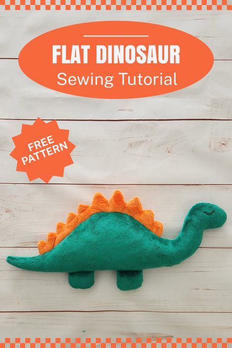 Free Stuffy Patterns Sewing, Dinosaur Plush Pattern Free, Dinosaur Sewing Pattern, Stuffie Pattern, Dinosaur Sewing, Dinosaur Plushie, Plush Sewing, Sewing Machine Instructions, Sewing Projects Free