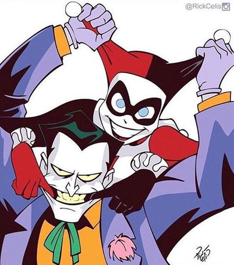 Mad Love! Artwork by @rickcelis #joker #harley #harleyquinn #thejoker Image Joker, Joker Comic, Der Joker, Harley Quinn Drawing, Harley Quinn Artwork, Harley Quinn Comic, Batman The Animated Series, My Rules, Joker Art