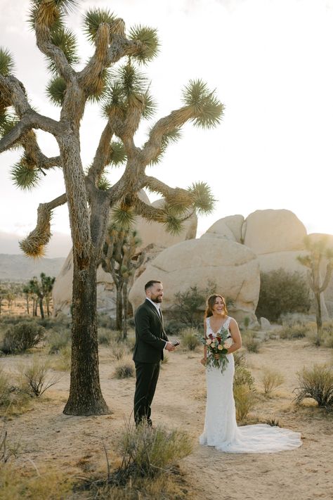 Sunset Elopement at Hidden Valley in Joshua Tree National Park Tree Photos, Sunset Elopement, Palm Springs Hotels, Joshua Tree Elopement, Hidden Valley, Video Team, Joshua Tree National Park, Desert Wedding, Atlanta Wedding