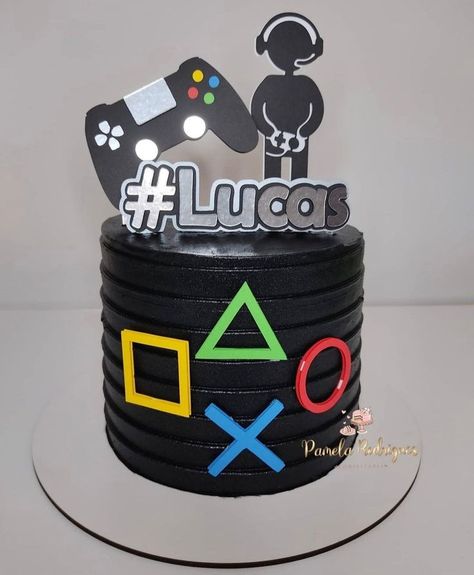 Gamer Birthday Cake, Computer Cake, Playstation Cake, Xbox Cake, Video Game Party Decorations, Video Game Cakes, 7 Cake, 13 Birthday Cake, Video Games Birthday Party